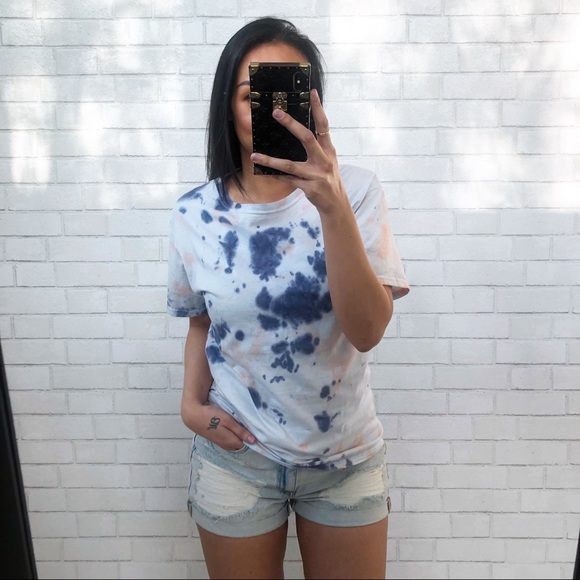 NWOT- TIE DYE Blue and Orange Tie Dye T-Shirt - Picture 2 of 6